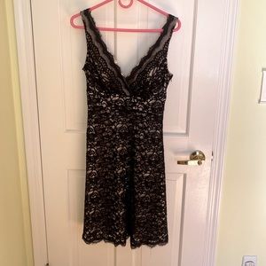 Black and cream lace dress